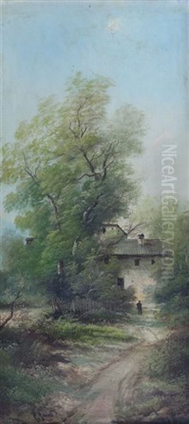 Paesaggio Di Campagna Con Viandante - view 1