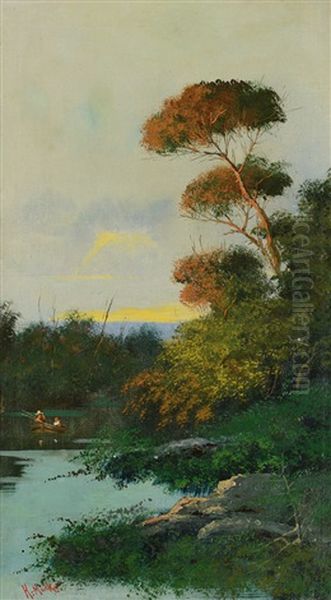 Paesaggio Con Lago E Pescatori - view 1