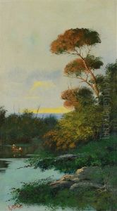Paesaggio Con Lago E Pescatori Paesaggio Con Lago E Pescatori