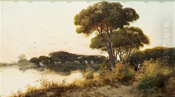 Paesaggio Lacustre Con Figure - view 1