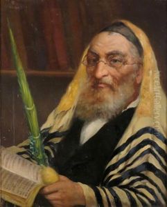 An Old Man Holding A Lulav And An Etrog