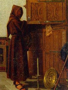 A Monk At A Court Cupboard A Monk At A Court Cupboard