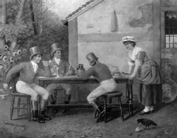 Hunters Seated Before A Tavern - view 1