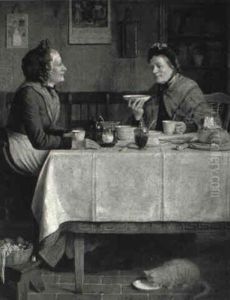 Interior Med Koner Der Drikker Te by Henry Stacy Marks