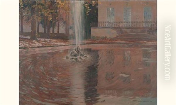 Bassin Et Jet D'eau Dans Un Parc - view 1