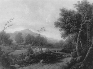 Paysage Classique Anime De Bergers Et De Leur Troupeau by William Marlow