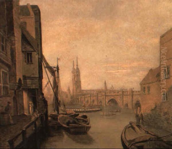 London Bridge From Pepper Alley Stairs - view 1