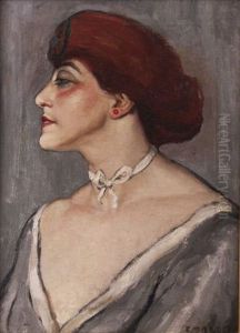 Femme De Profil (portrait De Sa Mere by Ernest Marneffe