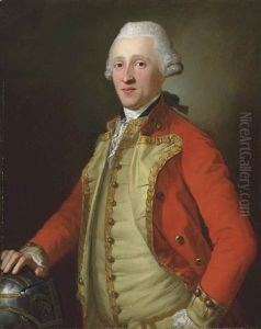 Portrait Of Prince William Henry, 1st Duke Of Gloucester, Half-length, In Military Dress, His Right Hand Resting On A Jousting Helmet