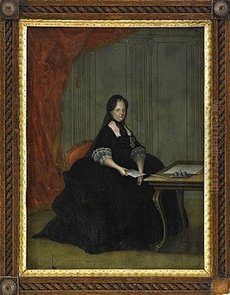 Portratt Forestallande Kejsarinnan Maria Theresia Av Osterrike Som Anka Och Hennes Son Kejsaren Josef Ii (pair) - view 1