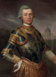 Portrait Of A Gentleman, In Armor, A View Of St. Peter's Beyond