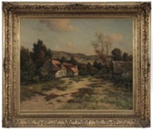 Moon Rise Over A Farm by Georges-Philibert-Charles Maroniez