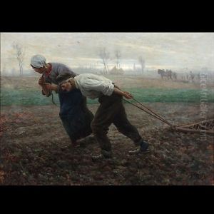 Harrowing The Field by Georges-Philibert-Charles Maroniez