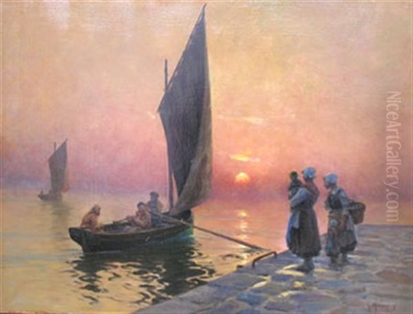 Retour De Peche, Soleil Couchant - view 1