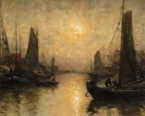 Soleil Couchant Sur Le Port by Georges-Philibert-Charles Maroniez