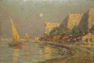 Voiliers Au Couchant by Georges-Philibert-Charles Maroniez