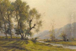 Cattle Grazing In A River Landscape Cattle Grazing In A River Landscape