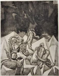 Suite De Huit Gravures Symbolistes by Valere Bernard