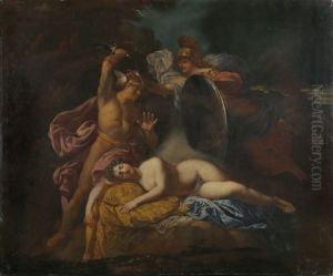 Minerve Remettant A Persee Son Bouclier Avec Lequel Il Doit Combattre La Meduse by Francois Marot
