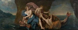 Venus Sortant De L'onde Et Diane Et Endymion (pair) by Francois Marot
