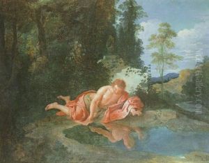 Narcisse Contemplant Son Reflet by Francois Marot