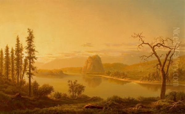 Entrance Of The Columbia River, Oregon, With Rooster Rock Beyond - view 1