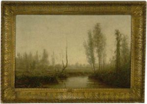 River Landscape With A Couple On The Shore by William Lewis Marple