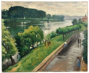 Figures Feasting In A Formal Garden by Albert Marquet
