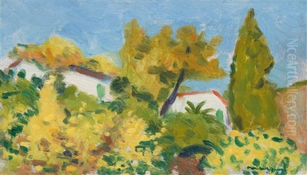 Figures Feasting In A Formal Garden - view 1