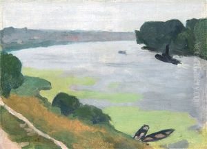 Figures Feasting In A Formal Garden by Albert Marquet