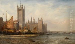 The Houses Of Parliament And Westminster Bridge by James Richard Marquis