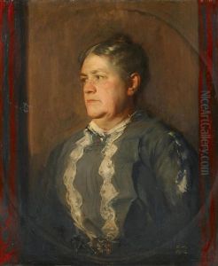 Berta Marr, Mutter Des Kunstlers, In Schwarzem Kleid by Carl von Marr