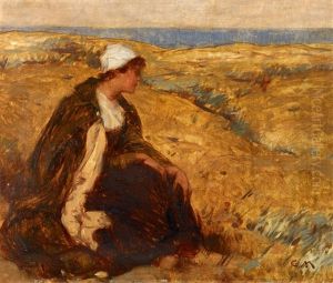Gertrud Marr Als Biblische Ruth Am Feldrand by Carl von Marr