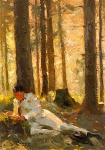 Willy Messerschmitt, Lesend Im Wald Willy Messerschmitt, Lesend Im Wald