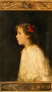 Dorli Messerschmitt-marr Mit Roter Schleife Im Haar by Carl von Marr