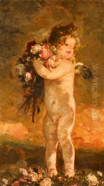 Amor Mit Rosenbouquet - view 1