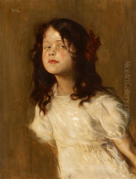 Trudl In Weisem Kleid. Portrat Der Tochter Des Kunstlers - view 1