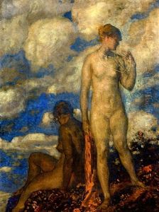 Zwei Madchenakte by Carl von Marr