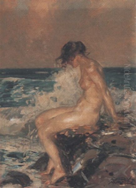 Frau In Der Brandung - view 1
