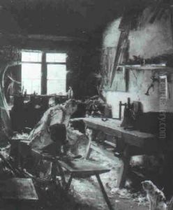In Der Tischlerwerkstatt by Carl von Marr
