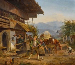 Vor Dem Wirtshaus by Heinrich Marr