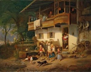 Die Vertreibung Aus Dem Bauernhaus by Heinrich Marr