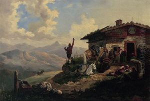 Tiroler Berglandschaft Mit Sennhutte by Heinrich Marr