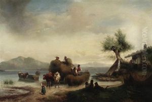 Heuernte Am Chiemsee(?) by Heinrich Marr