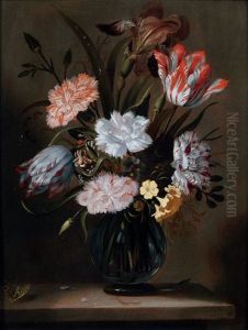 Bouquet De Fleurs Sur Un Entablement