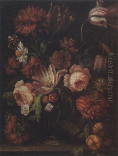 Bouquet De Fleurs Sur Un Entablement - view 1