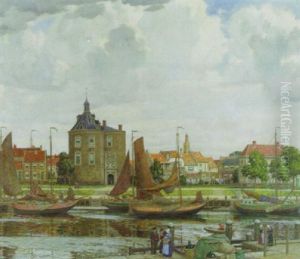 The Haven, Enkhuisen, Holland by Frederick Marriott