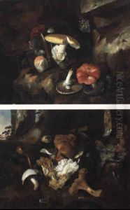 Natures Mortes De Sous-bois Aux Champignons by Otto Marseus van Schrieck