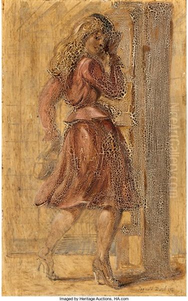 Woman In A Red Dress (double-sided Work) - view 1