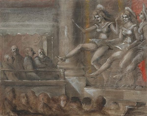 Three Chorus Girls, Four Men In A Box - view 1